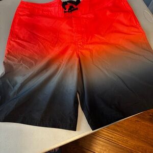 Men's Red to Black Ombre Board Shorts